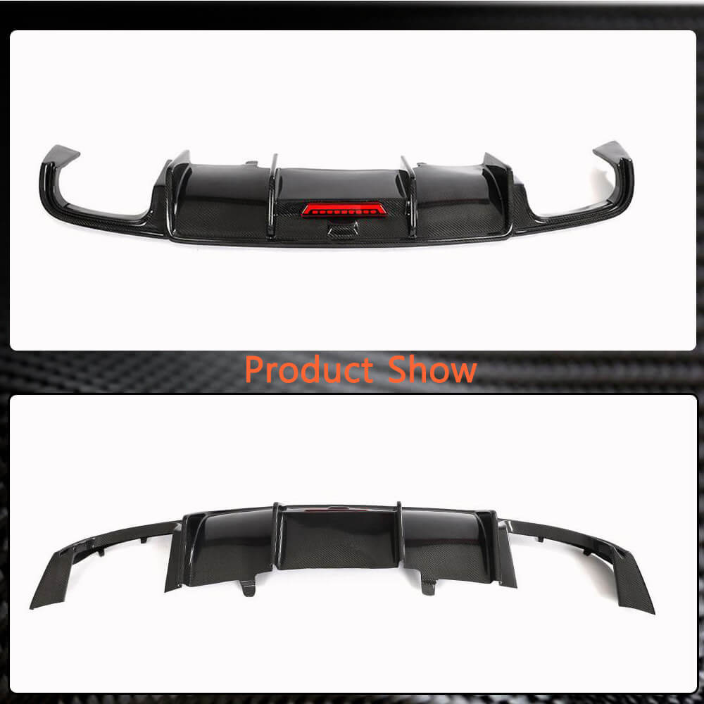 Audi A4 B9 Base Sedan Pre-facelift 2017-2019 Rear Bumper Diffuser Lip Carbon Fiber-Ahacarbon