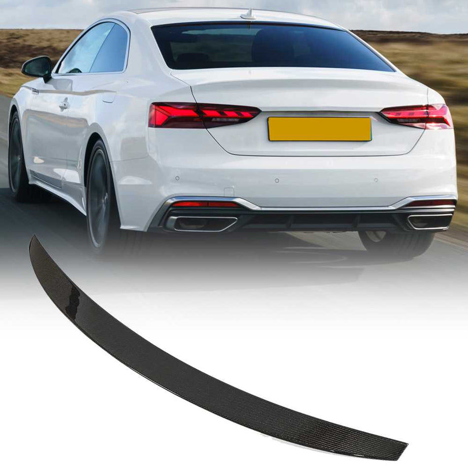 Audi A5 S5 RS5 Coupe 2017-2023 Rear Trunk Spoiler Wing Carbon Fiber-Ahacarbon
