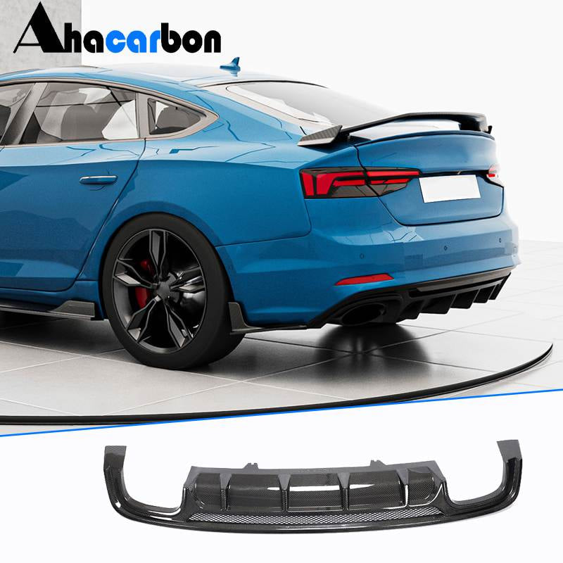 Audi A5 Sline S5 2017-2019 Rear Bumper Diffuser Carbon Fiber-Ahacarbon