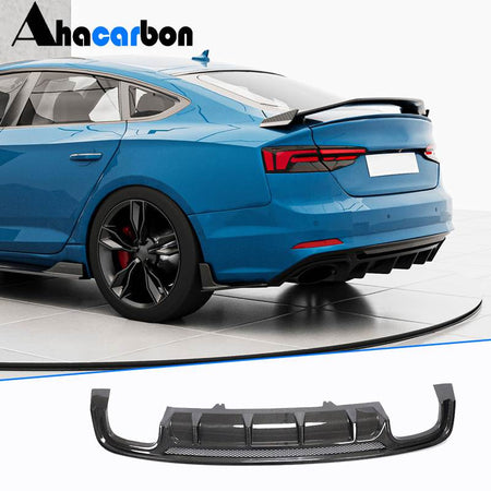 Audi A5 Sline S5 2017-2019 Rear Bumper Diffuser Carbon Fiber-Ahacarbon