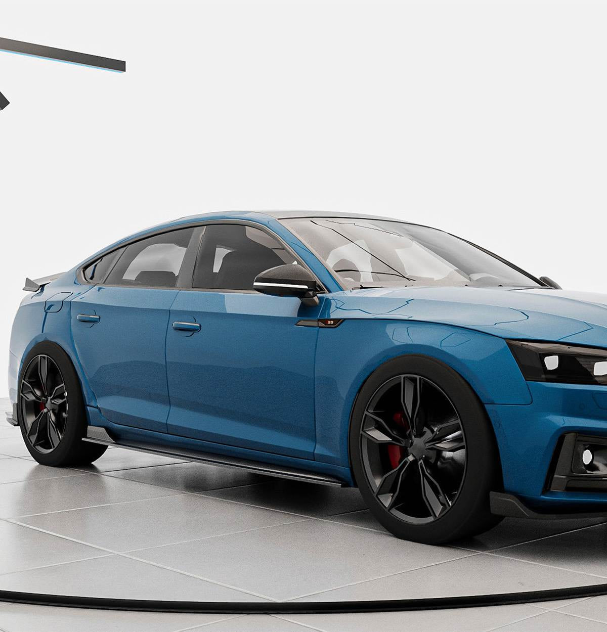 Audi A5 Sline S5 4 Door 2017-2019 Side Skirts Carbon Fiber-Ahacarbon