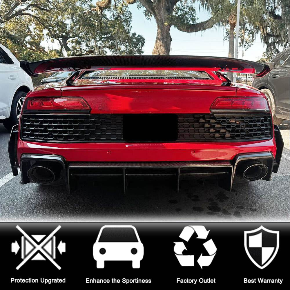 Audi R8 Coupe 2022+ Rear Trunk Lid spoiler Prepreg Dry Carbon Fiber-Ahacarbon