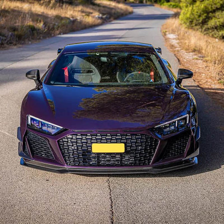 Audi R8 V10 Coupe Spyder Convertible 2Door 2023+ Front Bumper Lip Dry Carbon Fiber-Ahacarbon