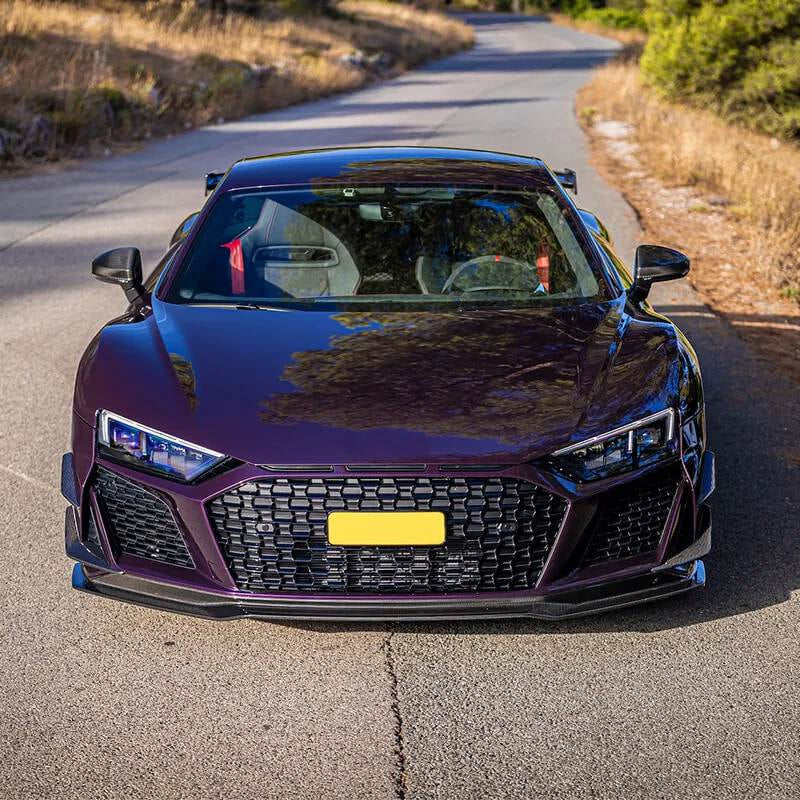 Audi R8 V10 Coupe Spyder Convertible 2Door 2023+ Front Bumper Lip Dry Carbon Fiber-Ahacarbon