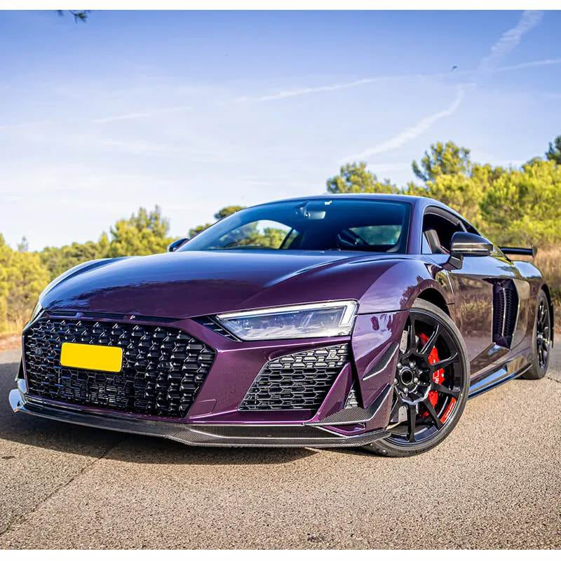 Audi R8 V10 Coupe Spyder Convertible 2Door 2023+ Front Bumper Lip Dry Carbon Fiber-Ahacarbon