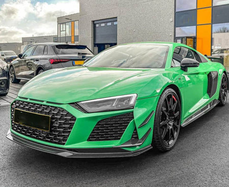 Audi R8 V10 Coupe Spyder Convertible 2Door 2023+ Front Bumper Lip Dry Carbon Fiber-Ahacarbon