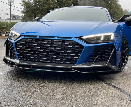 Audi R8 V10 Coupe Spyder Convertible 2Door 2022+ Front Bumper Lip Dry Carbon Fiber-Ahacarbon