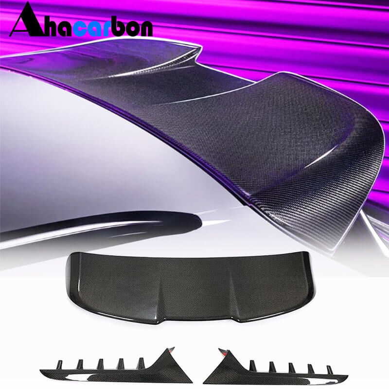 Audi RS6 C8 Avant Wagon 2019-2022 Rear Roof Spoiler Carbon Fiber 3PCS-Ahacarbon