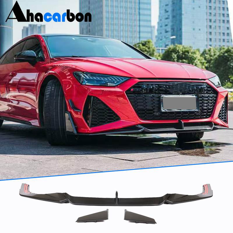 Audi RS7 C8 Sportback 2020-2022 Front Bumper Lip Chin Dry Carbon Fiber-Ahacarbon