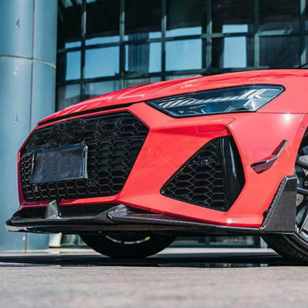 Audi RS7 C8 Sportback 2020-2022 Front Bumper Lip Chin Dry Carbon Fiber-Ahacarbon
