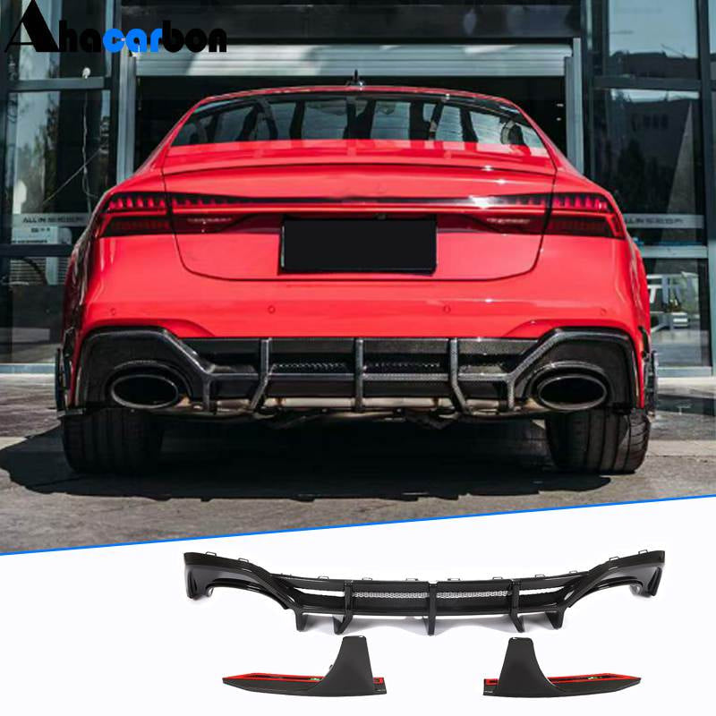 Audi RS7 C8 Sportback 2020-2022 Rear Bumper Diffuser Dry Carbon Fiber-Ahacarbon