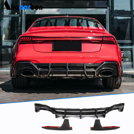 Audi RS7 C8 Sportback 2020-2022 Rear Bumper Diffuser Dry Carbon Fiber-Ahacarbon