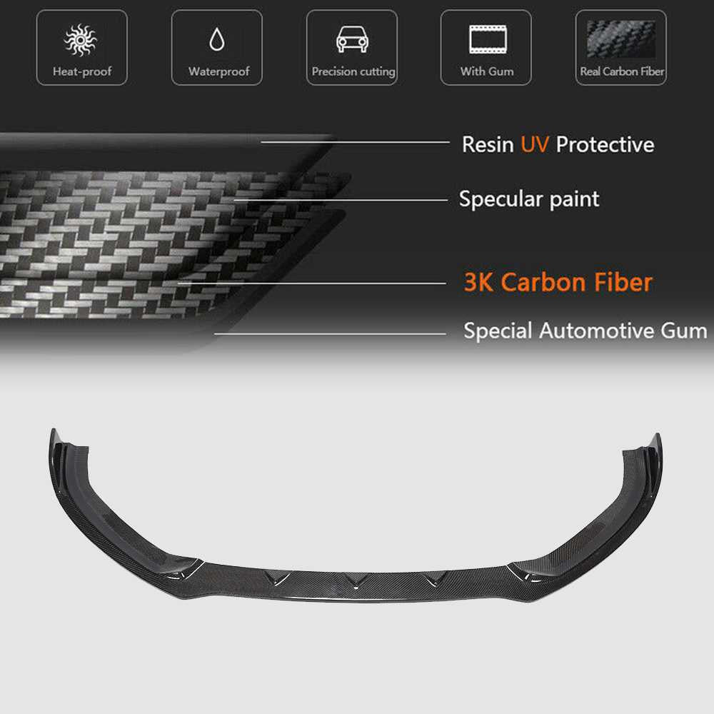 Audi S3 A3 Sline 8V.5 Sedan Facelift 2017-2020 Front Bumper Lip Carbon Fiber-Ahacarbon