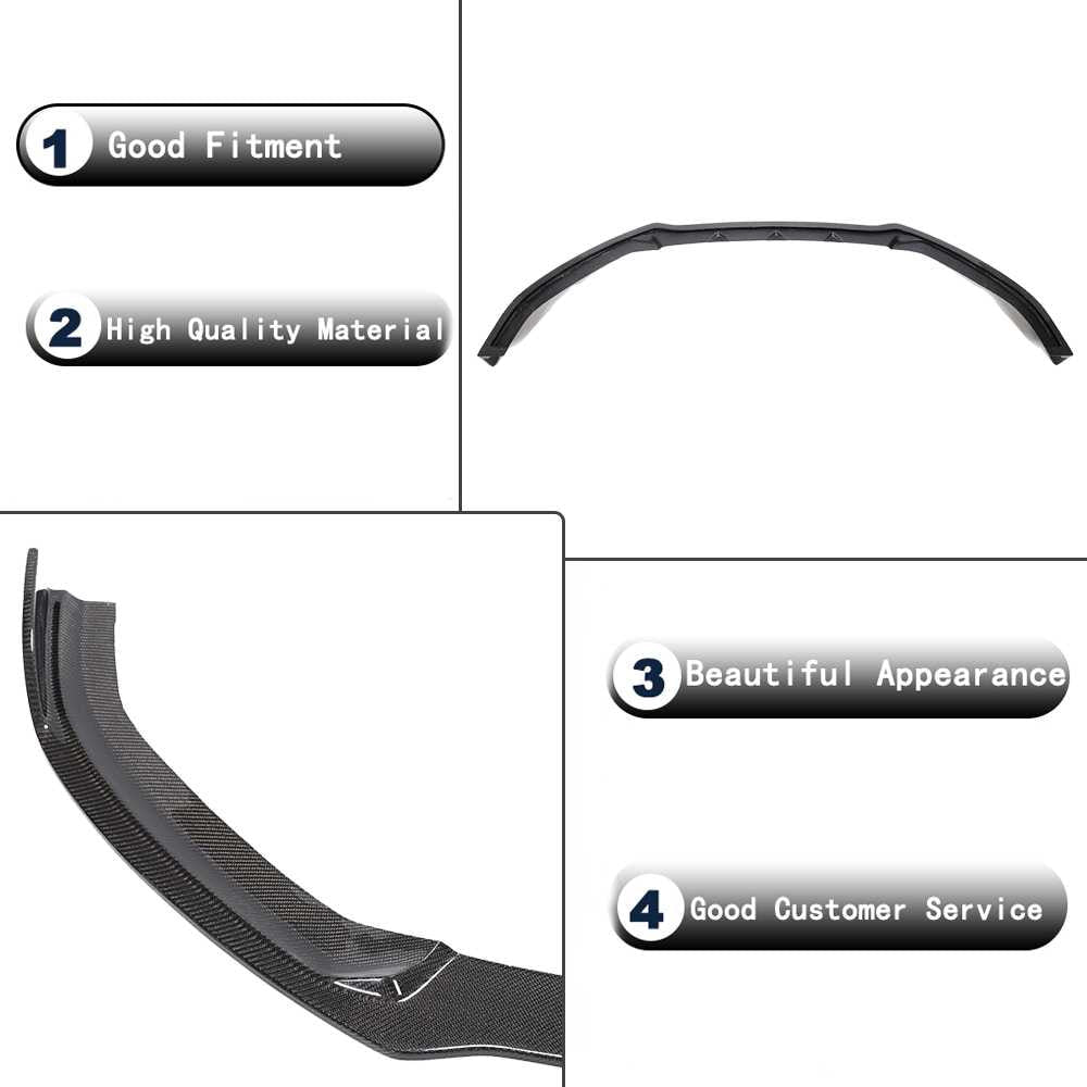 Audi S3 A3 Sline 8V.5 Sedan Facelift 2017-2020 Front Bumper Lip Carbon Fiber-Ahacarbon