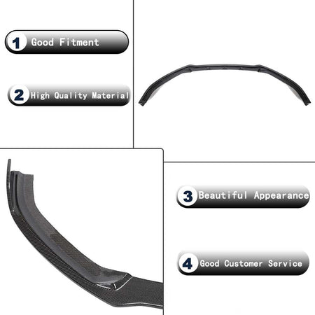 Audi S3 A3 Sline 8V.5 Sedan Facelift 2017-2020 Front Bumper Lip Carbon Fiber-Ahacarbon