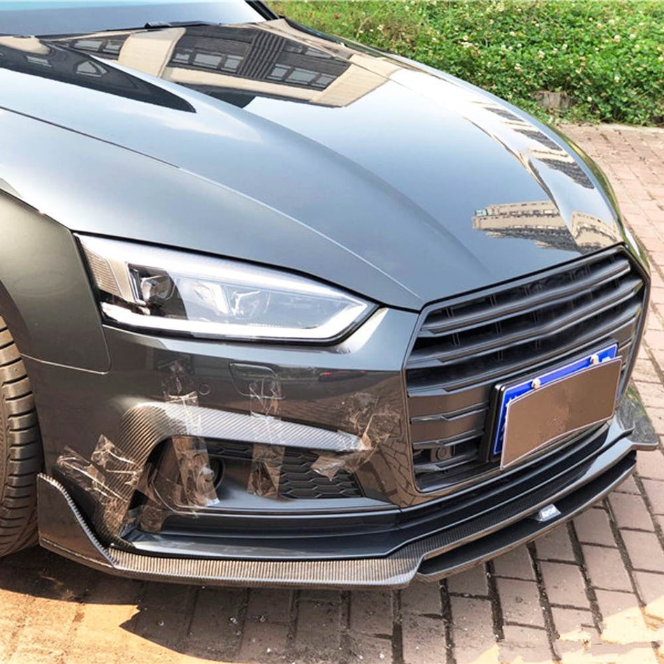 Audi S5 A5 Sline B9 2017-2020 Front Bumper Lip Carbon Fiber-Ahacarbon