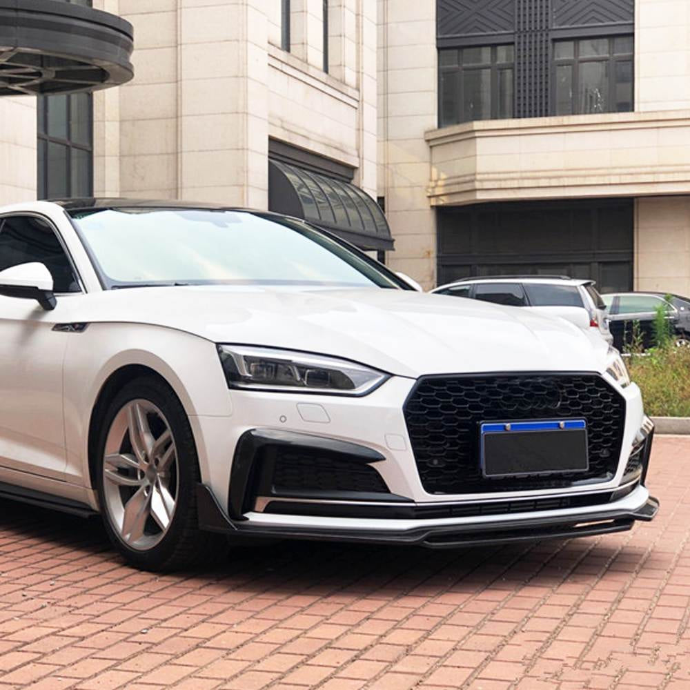 Audi S5 A5 Sline B9 2017-2020 Front Bumper Lip Carbon Fiber-Ahacarbon