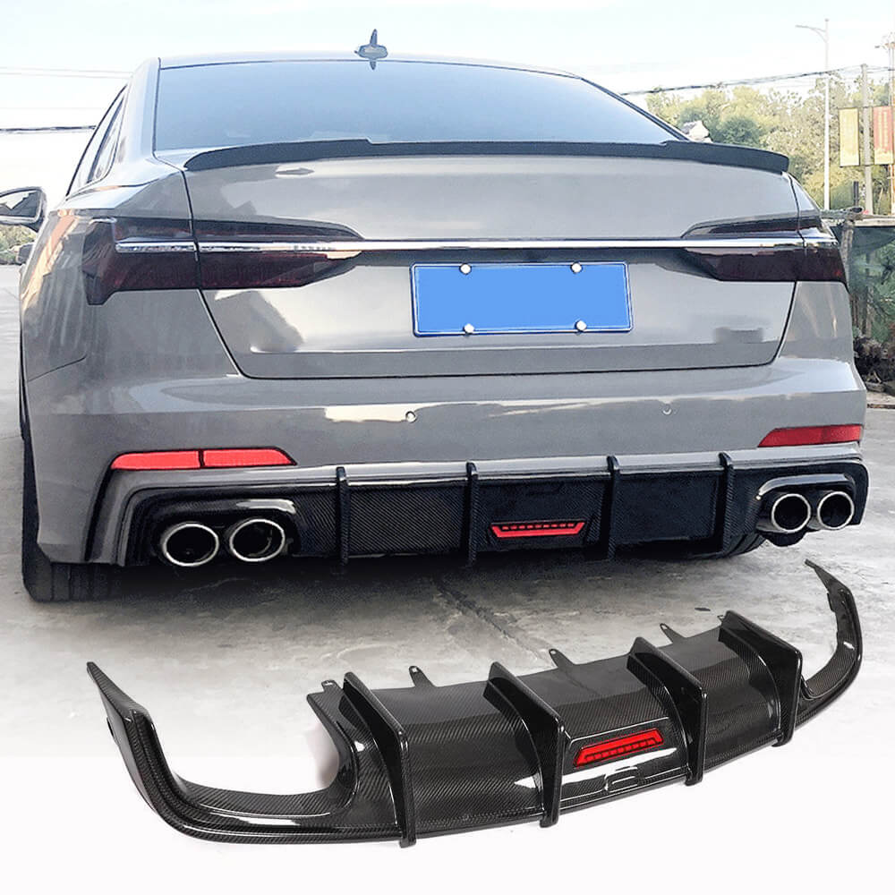 Audi S6 A6 Sline C7.5 Sedan 2016-2019 Rear Bumper Diffuser Carbon Fiber-Ahacarbon