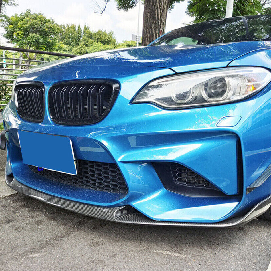 BMW 2 Series F87 M2 Coupe 2016-2020 Front Bumper Lip Carbon Fiber-Ahacarbon
