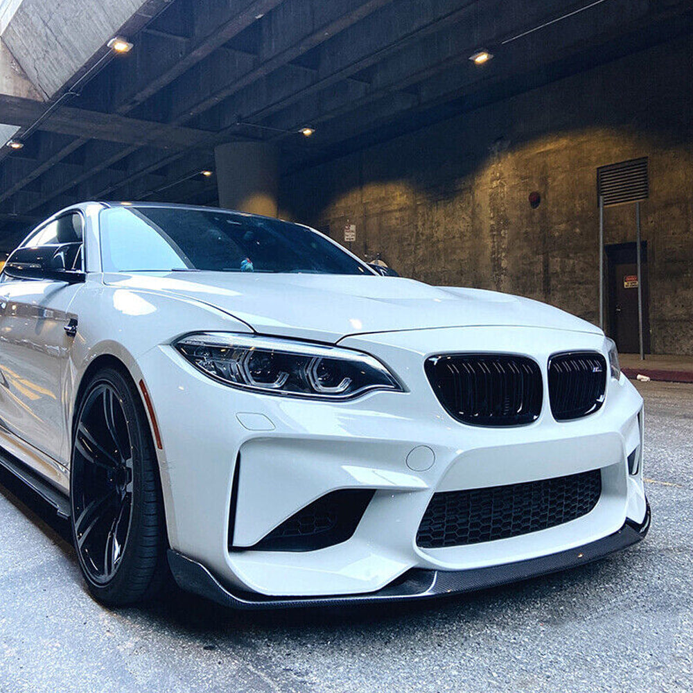 BMW 2 Series F87 M2 Coupe 2016-2020 Front Bumper Lip Carbon Fiber-Ahacarbon