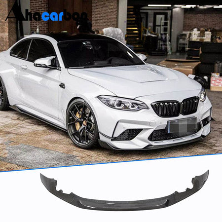 BMW 2 Series F87 M2 Competition M2C 2018-2022 Front Bumper Lip Carbon Fiber-Ahacarbon
