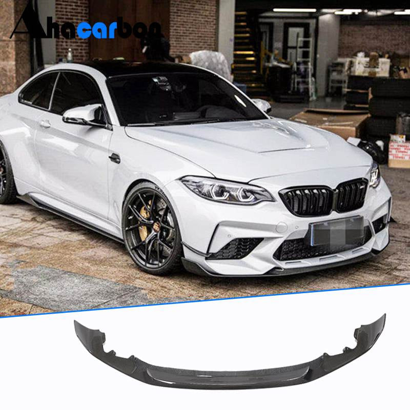BMW 2 Series F87 M2 Competition M2C 2018-2022 Front Bumper Lip Carbon Fiber-Ahacarbon