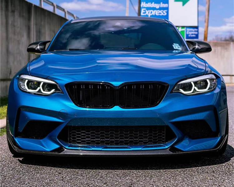 BMW 2 Series F87 M2 Competition M2C 2018-2022 Front Bumper Lip Carbon Fiber-Ahacarbon