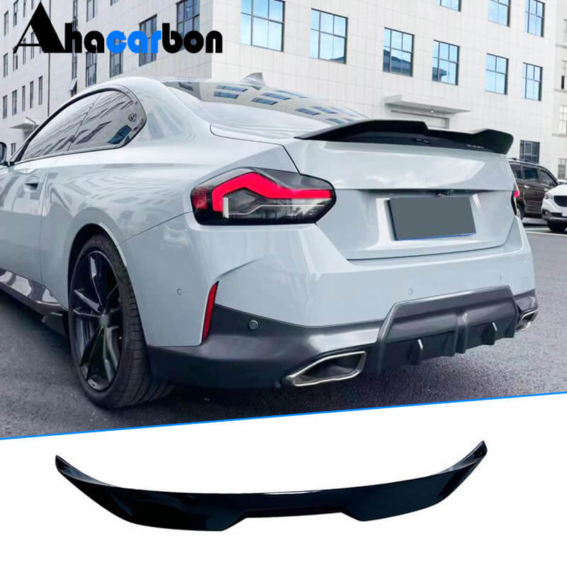 BMW 2 Series G42 220i 230i Coupe 22-23 Rear Trunk Spoiler Glossy Black ABS-Ahacarbon