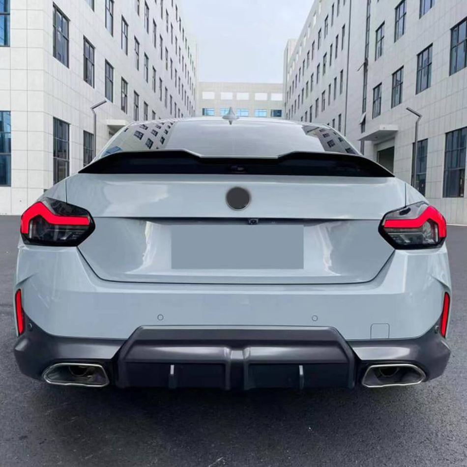BMW 2 Series G42 220i 230i Coupe 22-23 Rear Trunk Spoiler Glossy Black ABS-Ahacarbon
