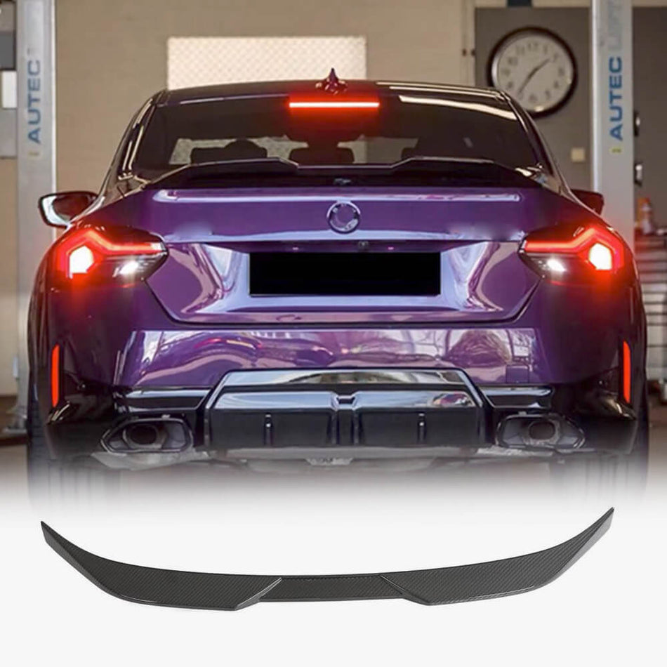 BMW 2 Series G42 Coupe 2022-2023 Rear Trunk Spoiler Carbon Fiber-Ahacarbon