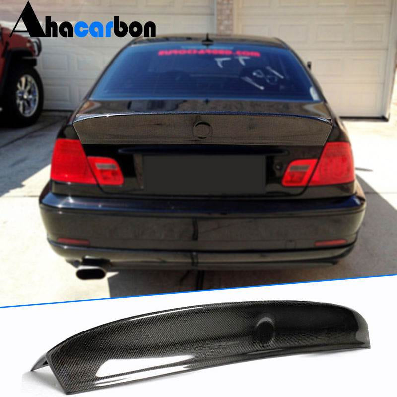 BMW 3 Series E46 325Ci 330Ci M3 Coupe 2000-2006 Rear Trunk Spoiler Carbon Fiber-Ahacarbon