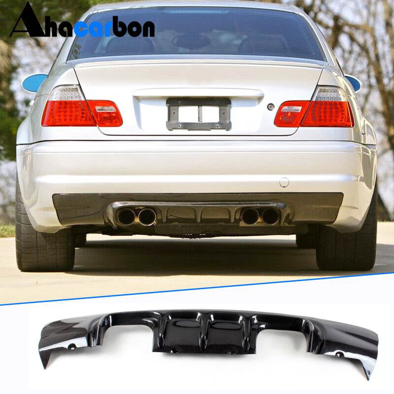 BMW 3 Series E46 M3 Coupe 2000-2006 Rear Bumper Diffuser Carbon Fiber-Ahacarbon