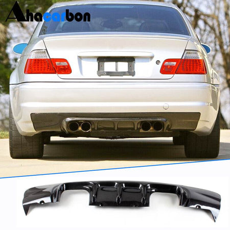 BMW 3 Series E46 M3 Coupe 2000-2006 Rear Bumper Diffuser Carbon Fiber-Ahacarbon