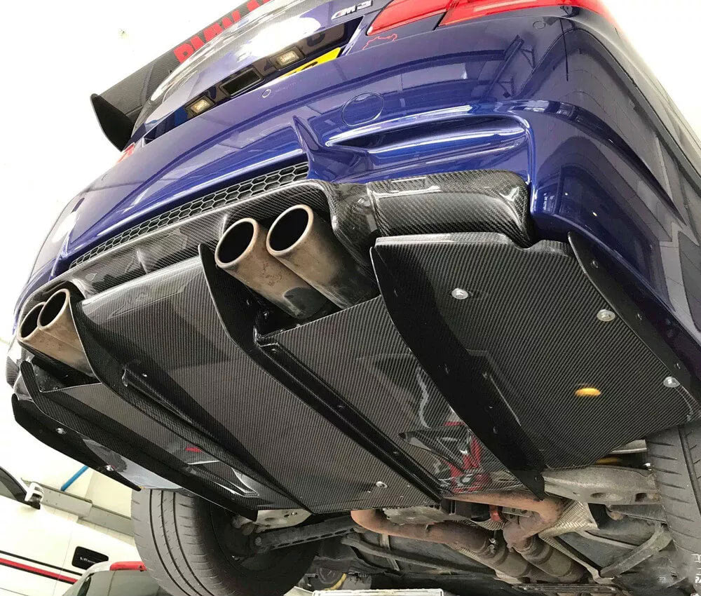BMW 3 Series E92 E93 M3 Rear Bumper Diffuser Cover With Vents Carbon Fiber-Ahacarbon