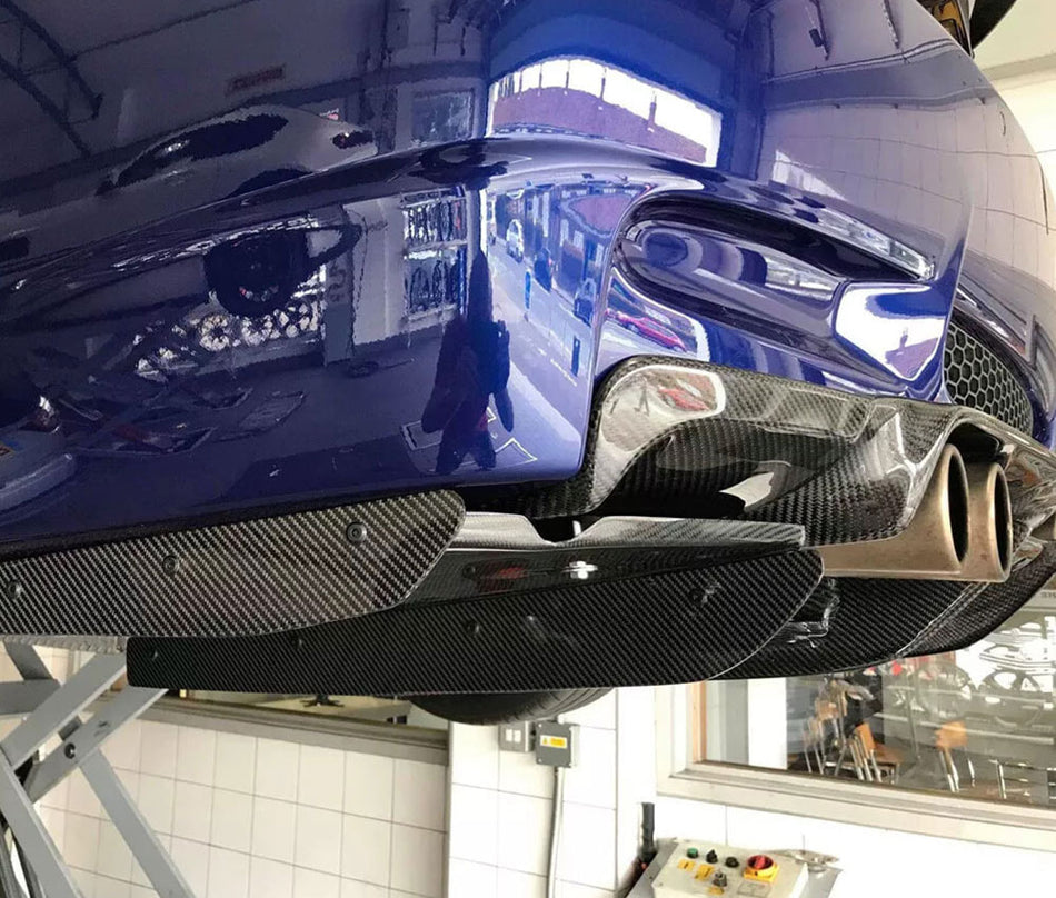 BMW 3 Series E92 E93 M3 Rear Bumper Diffuser Cover With Vents Carbon Fiber-Ahacarbon