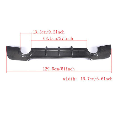 BMW 3 Series E92 E93 M Sport Rear Bumper Diffuser Carbon Fiber-Ahacarbon