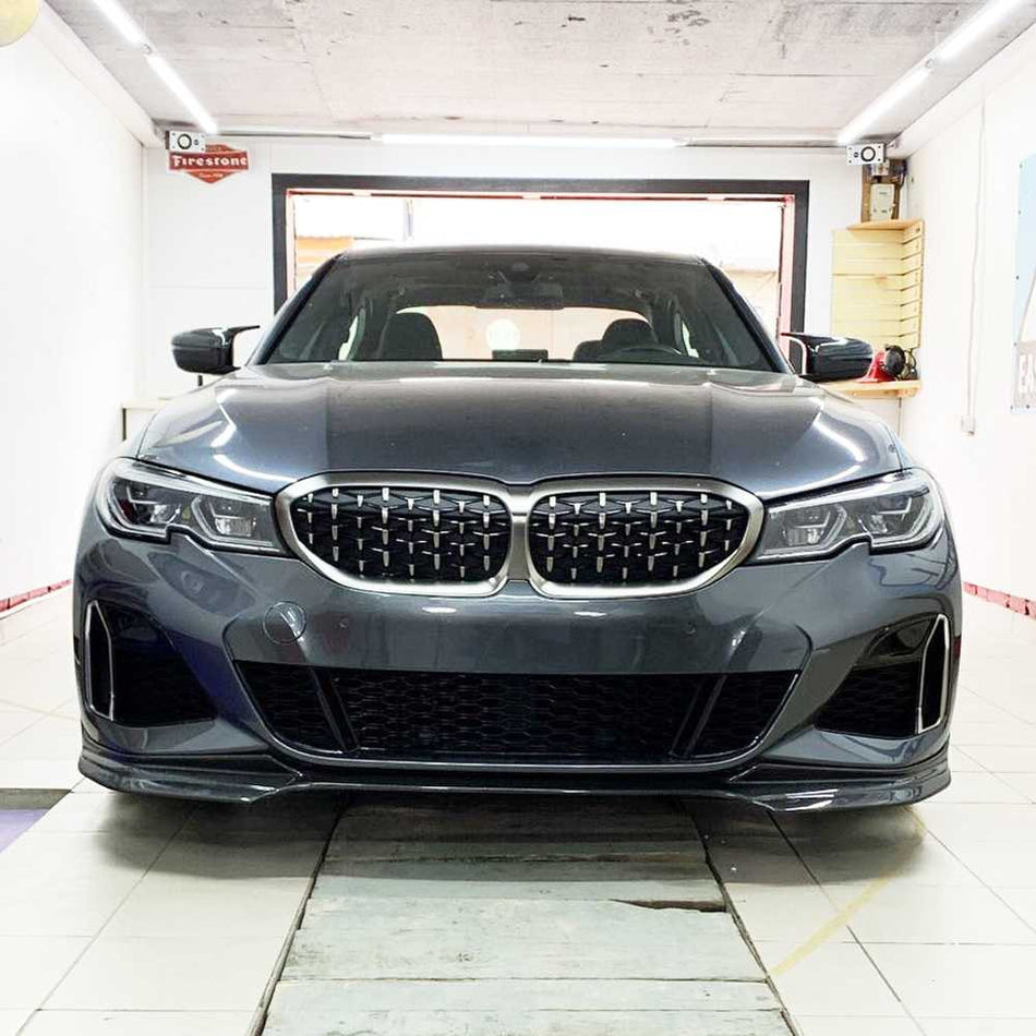 BMW 3 Series G20 320i 330i M Sport M340i 2019-2021 Front Bumper Lip Carbon Fiber-Ahacarbon