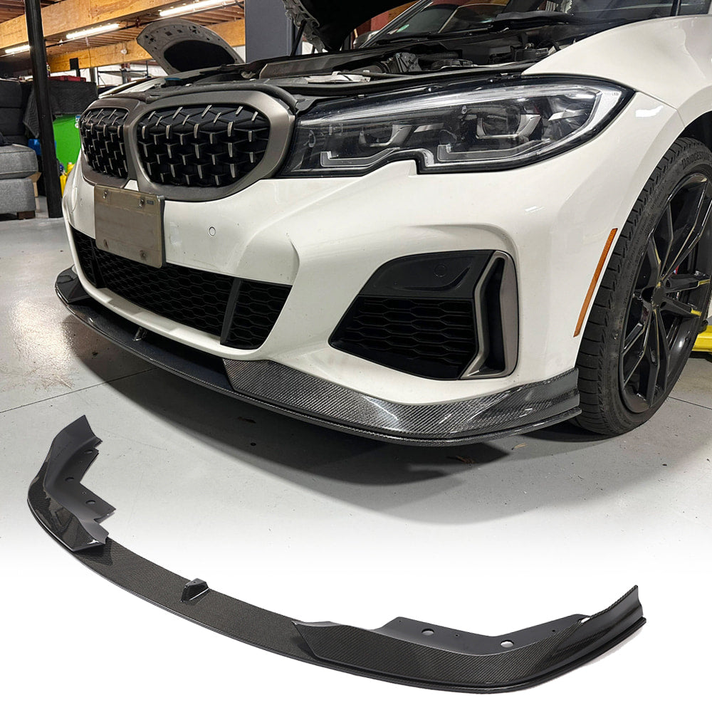 BMW 3 Series G20 320i 330i M Sport M340i 2019-2021 Front Bumper Lip Carbon Fiber-Ahacarbon