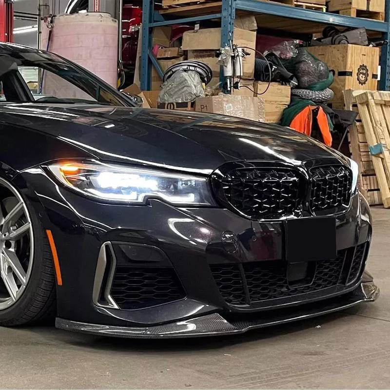 BMW 3 Series G20 G28 320i 330i M Sport M340i 2019-2023 Front Bumper Lip Carbon Fiber/FRP-Ahacarbon