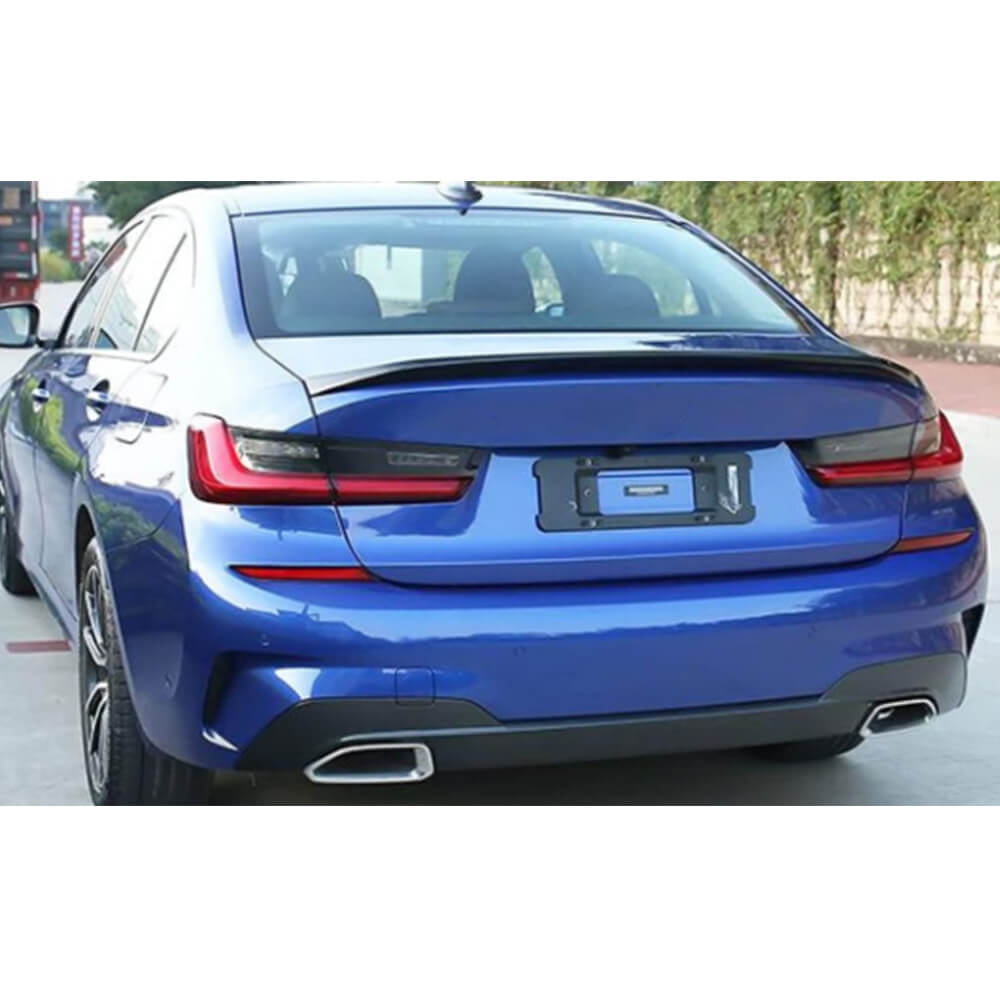 BMW 3 Series G20 G28 G80 M3 2019-2023 Rear Trunk Spoiler Golssy Black ABS-Ahacarbon