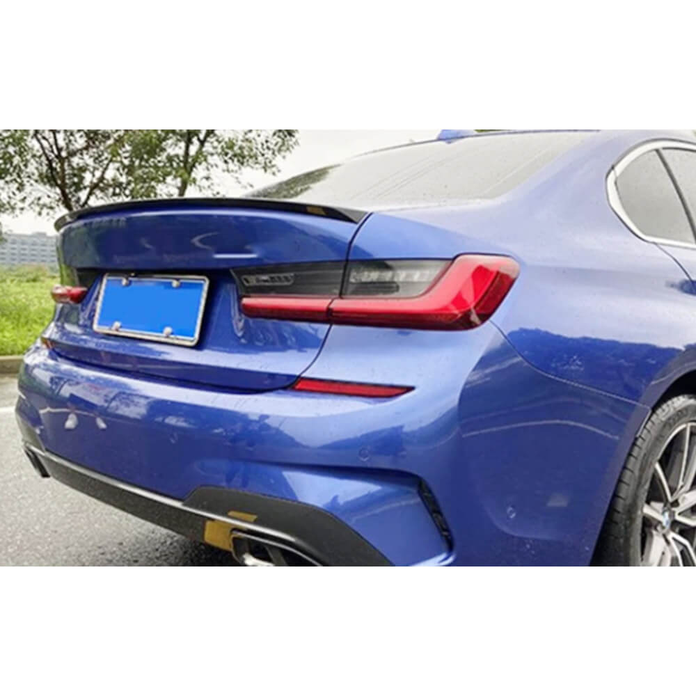 BMW 3 Series G20 G28 G80 M3 2019-2023 Rear Trunk Spoiler Golssy Black ABS-Ahacarbon