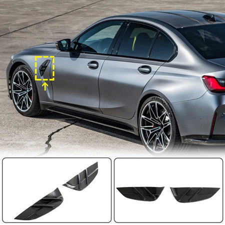 BMW 3 Series G80 M3 2021+ Side Air Fender Vents Dry Carbon Fiber-Ahacarbon