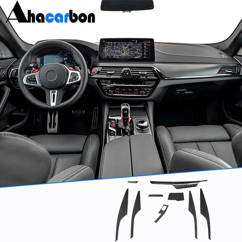 BMW 5 Series F90 M5 2018-2023 Interior Trims Add-on Style Prepreg Dry Carbon Fiber-Ahacarbon