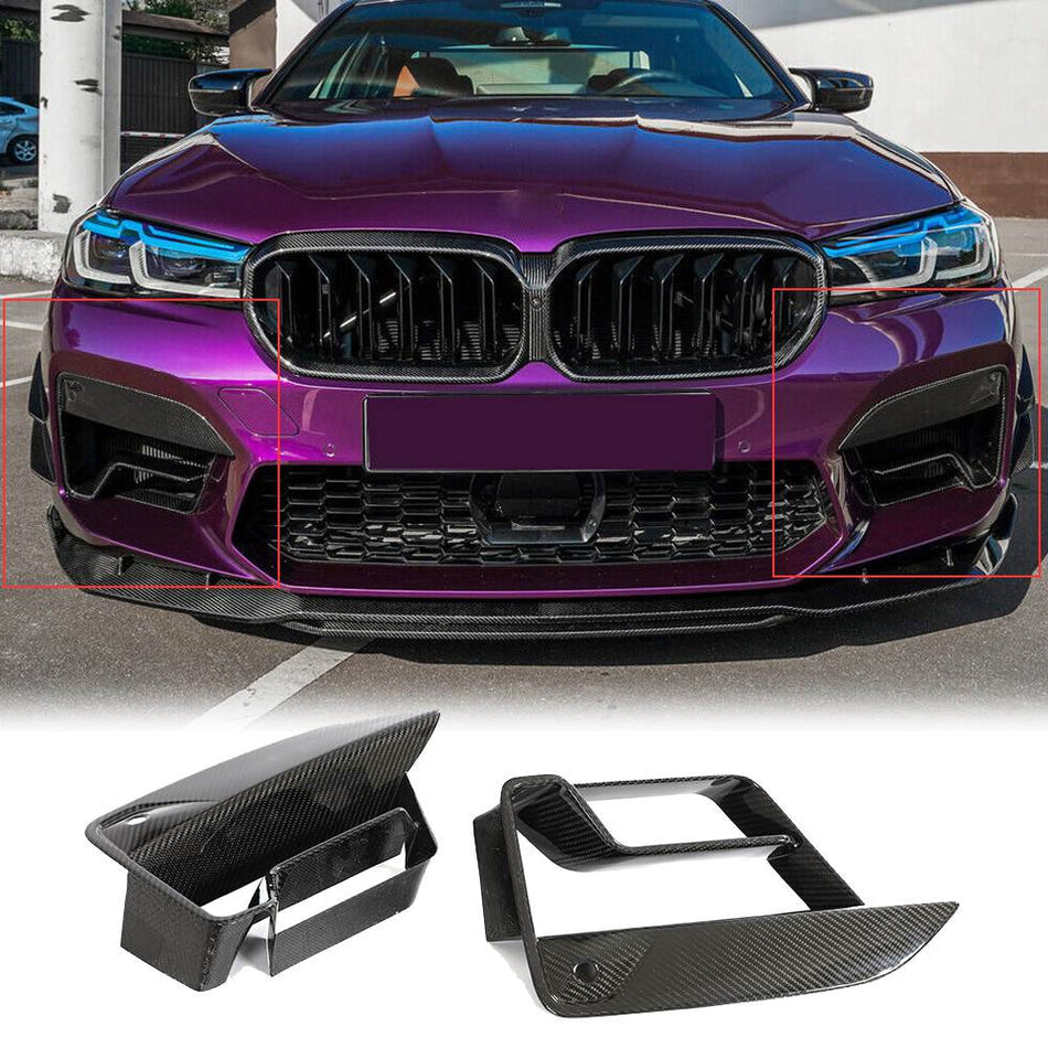 BMW 5 Series F90 M5 2021-2024 Fog Light Covers Dry Carbon Fiber-Ahacarbon