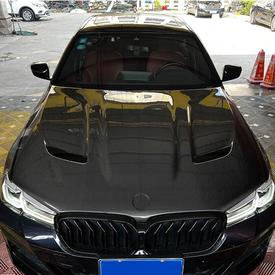 BMW 5 Series F90 M5 LCI 2018-2022 Car Front Hood Bonnet Cover Carbon Fiber-Ahacarbon