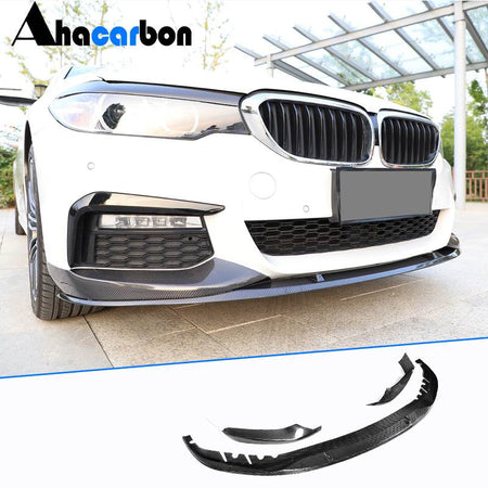 BMW 5 Series G30 G31 Pre-LCI 2017-2020 Front Bumper Lip Carbon Fiber/FRP-Ahacarbon