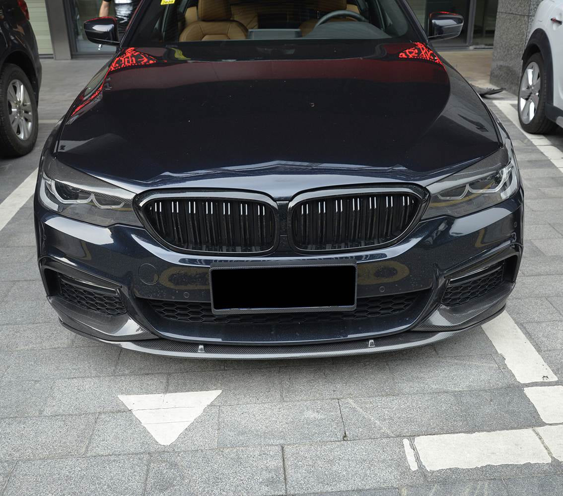 BMW 5 Series G30 G31 Pre-LCI 2017-2020 Front Bumper Lip Carbon Fiber/FRP-Ahacarbon