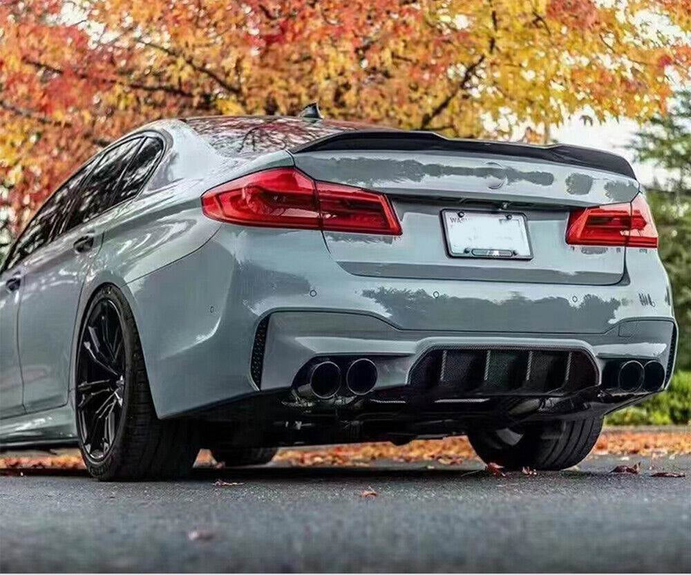 BMW 5 Series G30 G38 2017-2023 Trunk Lid Spoiler Glossy Black ABS-Ahacarbon