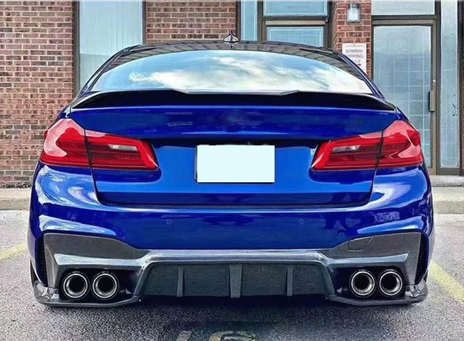 BMW 5 Series G30 G38 2017-2023 Trunk Lid Spoiler Glossy Black ABS-Ahacarbon