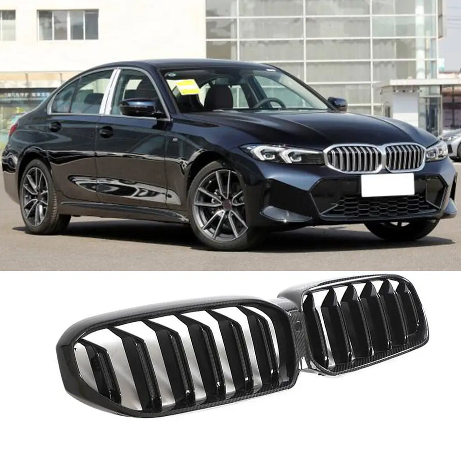 BMW 5 Series G30 G38 LCI 2021-2023 Front Grille Dry Carbon Fiber-Ahacarbon
